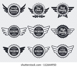 Quality premium label badges - retro vintage style
