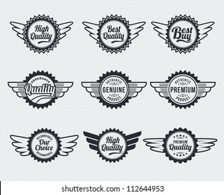 Quality premium label badges - retro vintage style