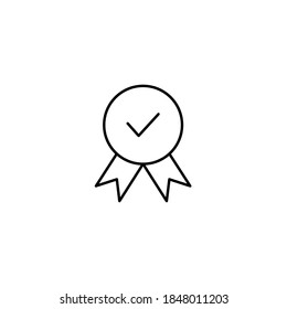 Quality premium linear icon vector illustration isolated on white. Approval line check sign. Check mark symbol.