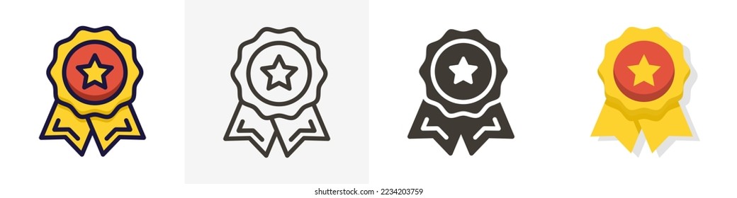Quality premium product stamp seal. Vector trendy icon illustration design in 4 different styles