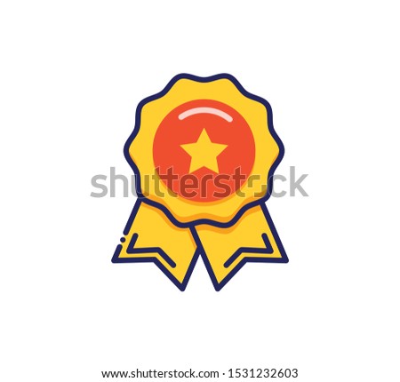 Quality premium product stamp seal. Vector trendy filled outline icon illustration design