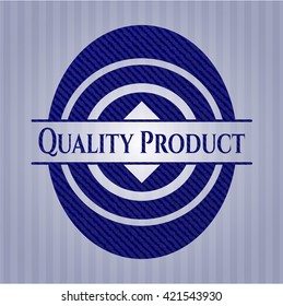 Quality Product badge with jean texture