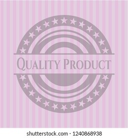 Quality Product badge with pink background