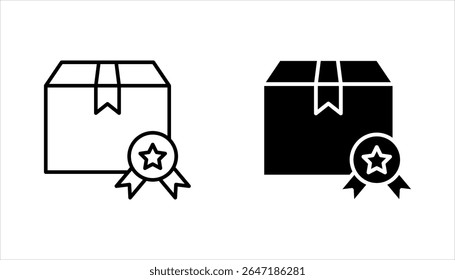 Quality Product Icon Set, Box line icons. Package, delivery boxes, vector illustration on white background