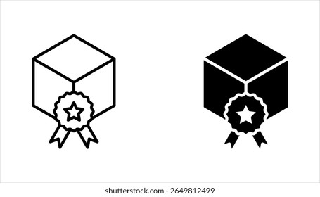 Quality Product Icon Set, Box line icons. Package, delivery boxes, vector illustration on white background