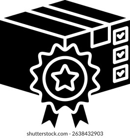 Quality product icon with solid style