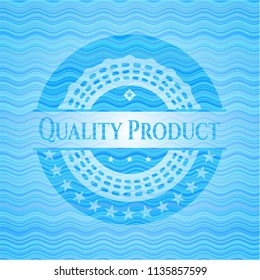 Quality Product light blue water wave emblem.