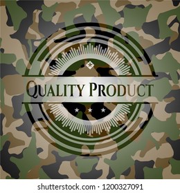 Quality Product on camo texture