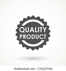 Quality product Ribbon Approved certificate icon isolated on white background