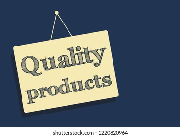 Quality products sticker record Vector illustration for design