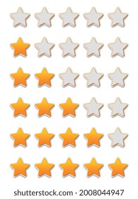 Quality rating signs. Star icons concept. Drawn icons of stars. Vector illustration
