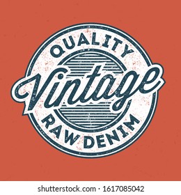 Quality Raw Denim - AGED Tee Design For Printing
