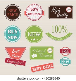 Quality retro badges and labels collection - vector Illustration.