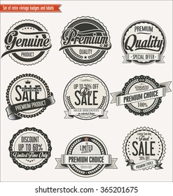 Quality retro vintage badges and labels collection