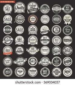 Quality retro vintage badges and labels collection