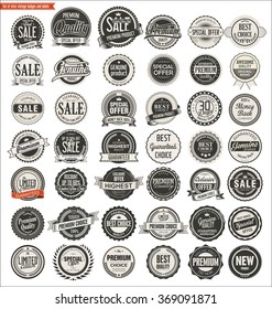 Quality retro vintage badges and labels collection