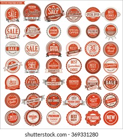 Quality retro vintage badges and labels collection