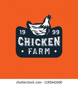 quality rooster logo, badge, emblem. Farm stamp of quality product, stock vector