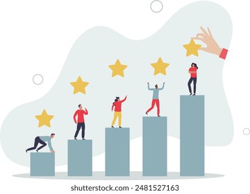 Quality satisfaction and customer rating evaluation.Feedback for product or service performance .flat illustration.