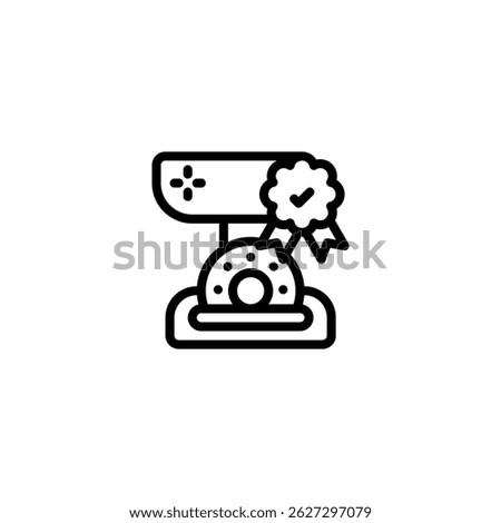 the quality of the scales is recognized outline icon and illustration