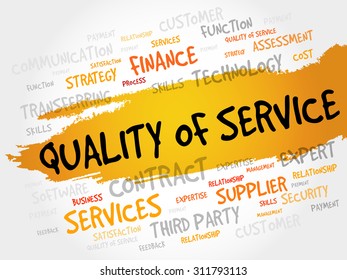 Quality of Service word cloud, business concept