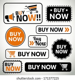 Quality set of buy now buttons for websites and print