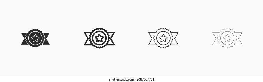 Quality sign vector set. Rank and success template, isolated vector