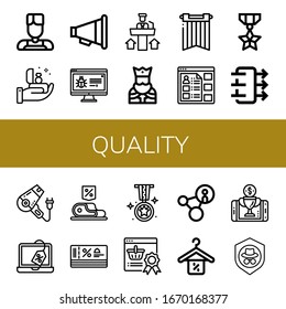 quality simple icons set. Contains such icons as Barber, Proposal, Promotion, Banner, Promoting, King, Information, Medal, Air quality, Hair dryer, can be used for web, mobile and logo
