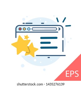 Quality Site. Onboarding screen for mobile apps. Thin line flat for web. Vector modern line design illustration icon
