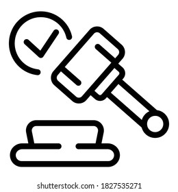 Quality stamp icon. Outline quality stamp vector icon for web design isolated on white background