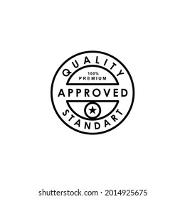 quality standard control approved  100% label badge stamp sticker design vector
