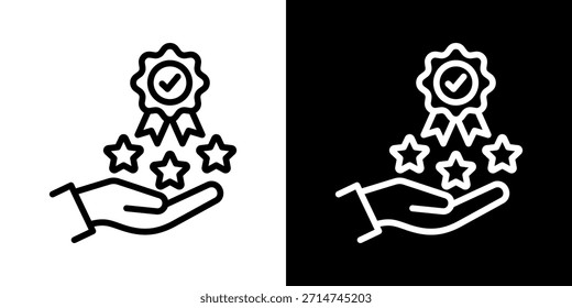 Icono De Los Estándares De Calidad De La Línea Estilo Blanco Y Negro
