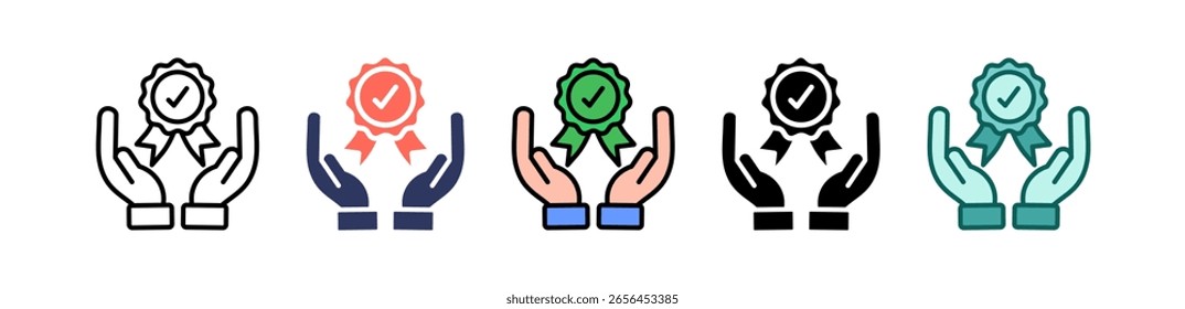 Ícone de padrões de qualidade Ilustração de vetor múltiplo