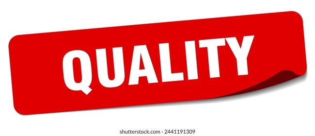 quality sticker. quality rectangular label isolated on white background