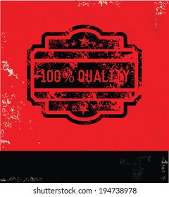 Quality symbol,grunge vector