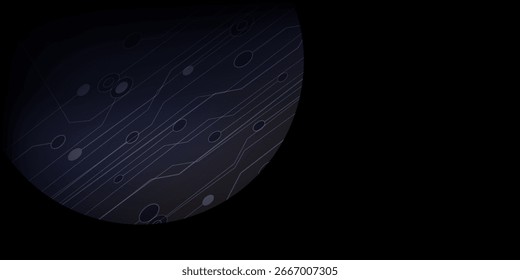 Tecnología de calidad futurista Internet fondo negro oscuro, comunicación de información cibernética abstracta azul, ciencia de grandes datos de IA, innovación tecnología futura simple Vector