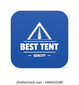 Quality tent icon blue vector isolated on white background