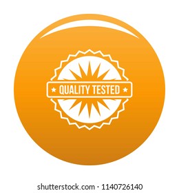 Quality tested logo. Simple illustration of quality tested vector logo for any design orange