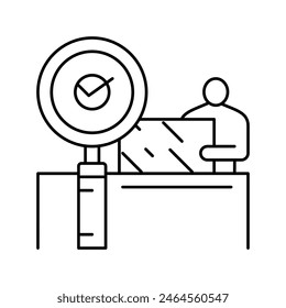 quality testing glass production line icon vector. quality testing glass production sign. isolated contour symbol black illustration