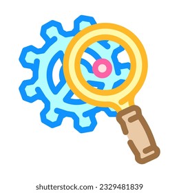 vector de color de trabajo de la herramienta de prueba de calidad. signo de trabajo de la herramienta de prueba de calidad. ilustración de símbolo aislado