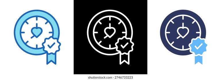 Quality Time Icon triplestyle Vector Illustration