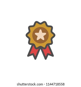 Quality vector icon badge medal flat illustration.