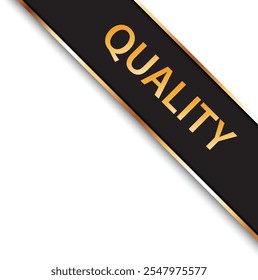 QUALITY - vector illustration of black corner ribbon banner