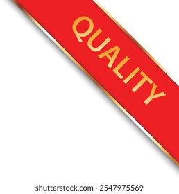 QUALITY - vector illustration of red corner ribbon banner