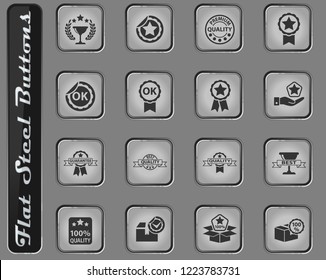 quality vector web icons on the flat steel buttons