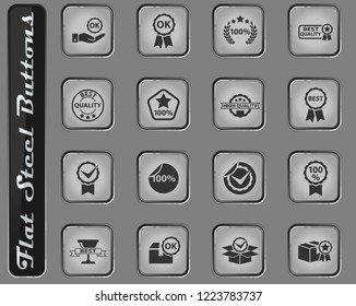 quality vector web icons on the flat steel buttons