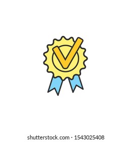 Quality verified thin line icons. Warranty linear vector sign