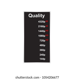 The quality of the video, movie or picture. Best quality HD. Flat design, vector illustration on background