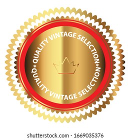quality vintage selection  label is a piece of paper,plastic film,cloth,metal or other material affixed to a container or product.
