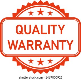 Quality warranty sign on white background